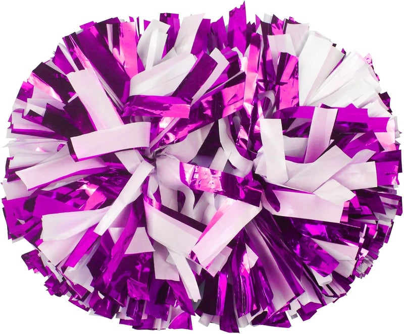 Hooshing 2PCS Pom Poms Cheerleading Professional Cheer Pom Poms with Baton Handle (No Zip Tie) for Cheer Squad Team Sports Spirited Party Dance Training - Image 1